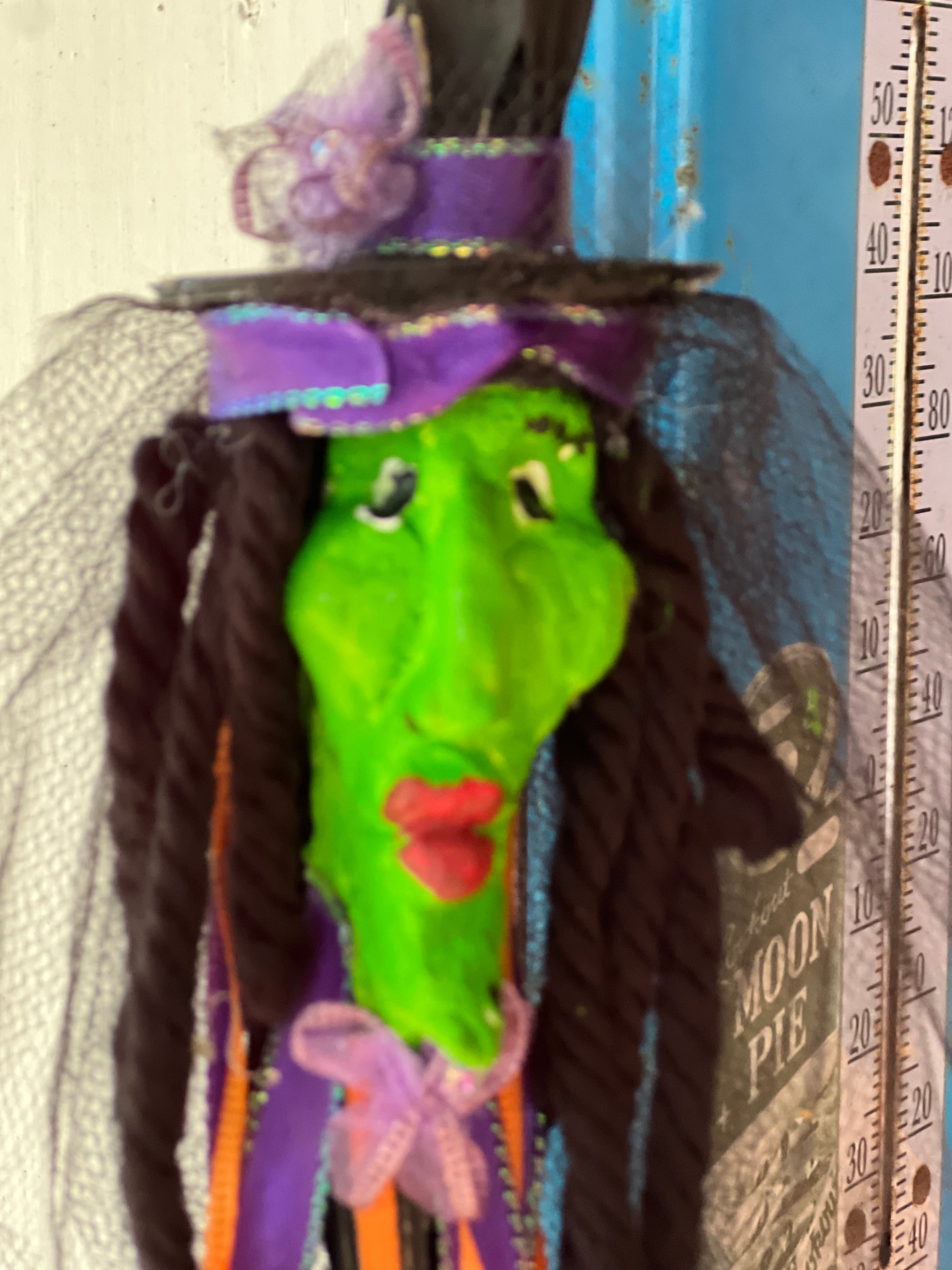 Dried Okra Kitchen Witch Ornament