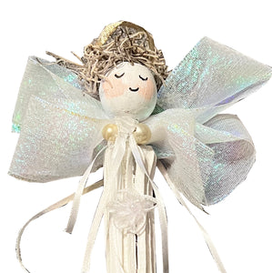 Dried Okra Angel Christmas Tree Ornament