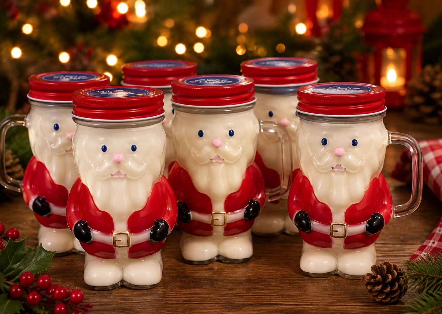 Hand Painted Santa Claus Candles